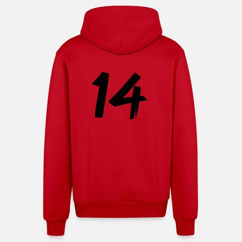 14 - Veste à capuche bio décontractée fabriquée en UE - rouge