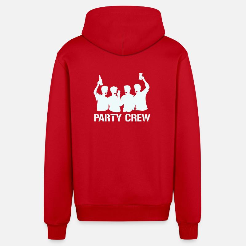 Party Crew Silhouette mit Prosten - Organic Relaxed Kapuzenjacke Made in EU - Rot