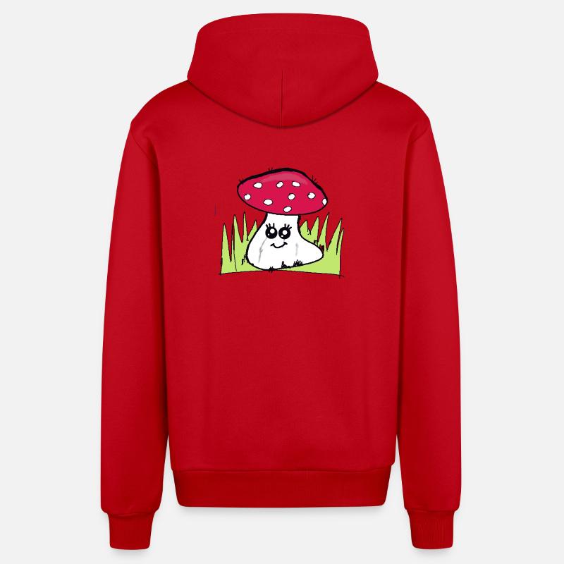Champignon clin d’œil avec chapeau rouge - Veste à capuche bio décontractée fabriquée en UE - rouge