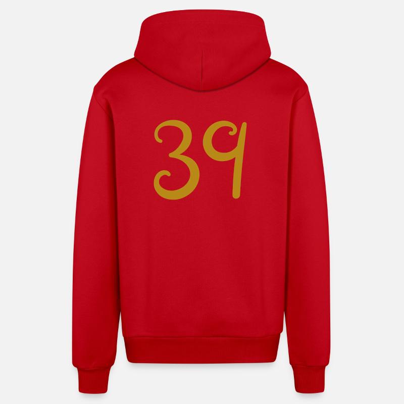 39 - Veste à capuche bio décontractée fabriquée en UE - rouge