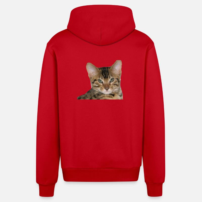 J’aime mon chat guépard - Veste à capuche bio décontractée fabriquée en UE - rouge