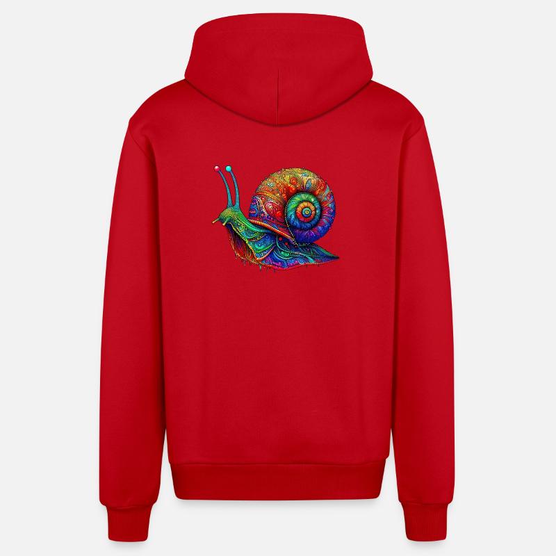 Escargot - Veste à capuche bio décontractée fabriquée en UE - rouge