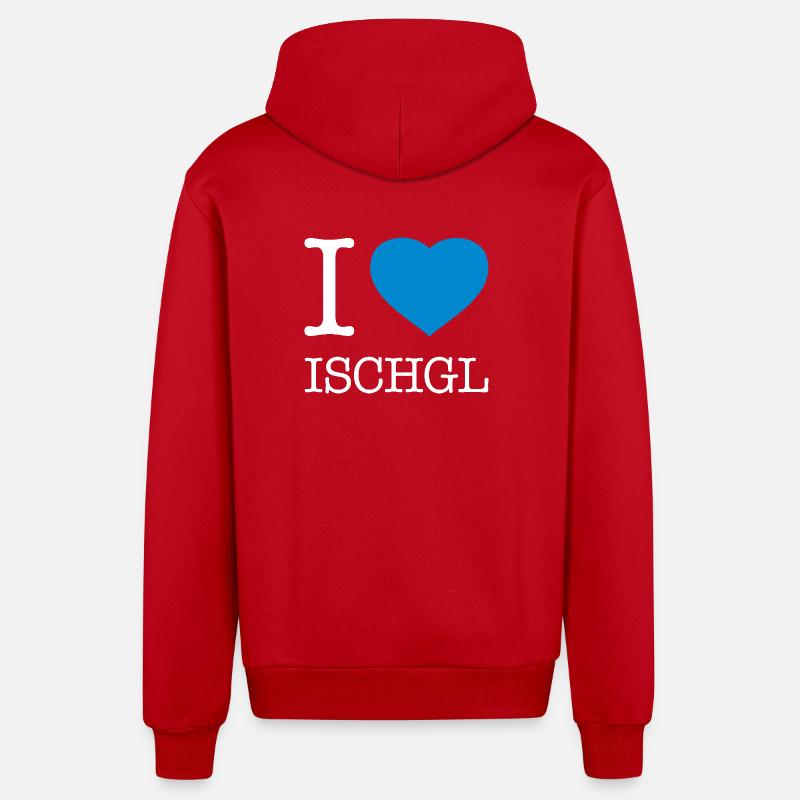 J’ADORE ISCHGL - Veste à capuche bio décontractée fabriquée en UE - rouge