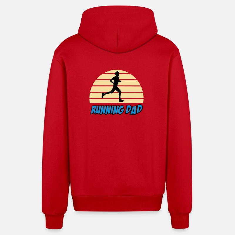 Running dad - Organic Relaxed Hooded Jacket Made in EU - red