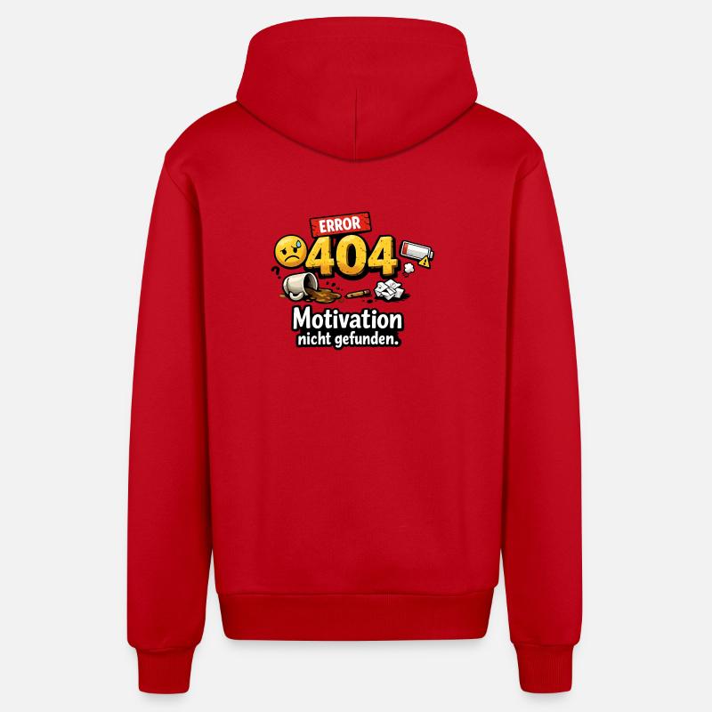 404 Error Motivation not found - Organic Relaxed Hooded Jacket Made in EU - red