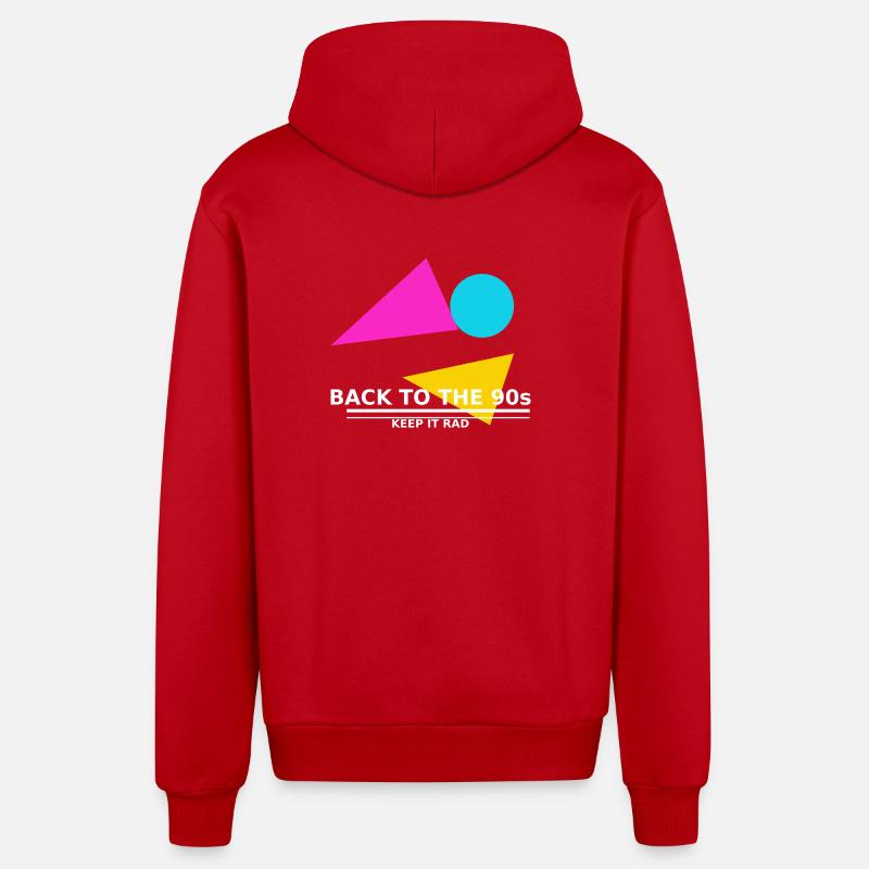 90s_tshirt_design - Veste à capuche bio décontractée fabriquée en UE - rouge