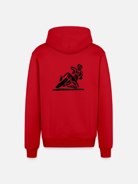 Hanging_of - Organic Relaxed Kapuzenjacke Made in EU - Rot