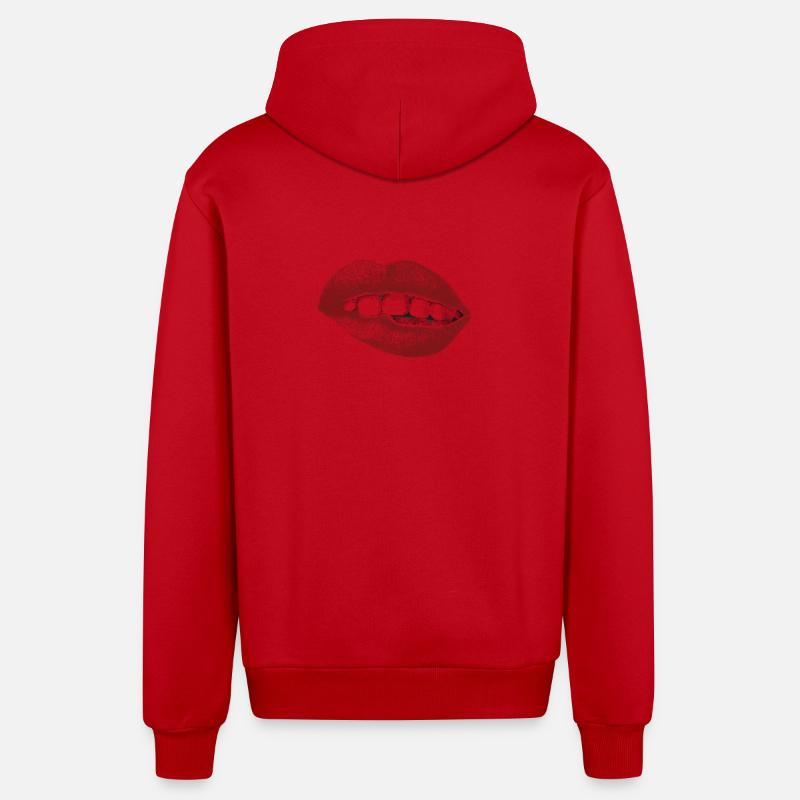 Lips - Veste à capuche bio décontractée fabriquée en UE - rouge