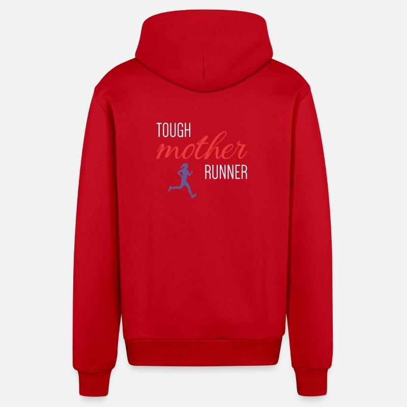 Mère coureuse coriace - Veste à capuche bio décontractée fabriquée en UE - rouge