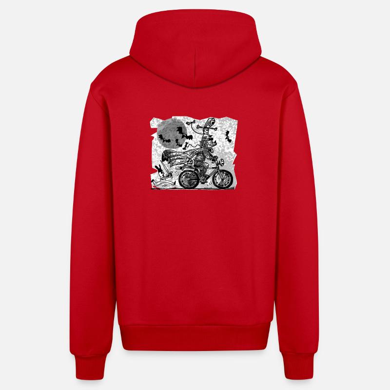 gothic Radfahrer - Organic Relaxed Kapuzenjacke Made in EU - Rot