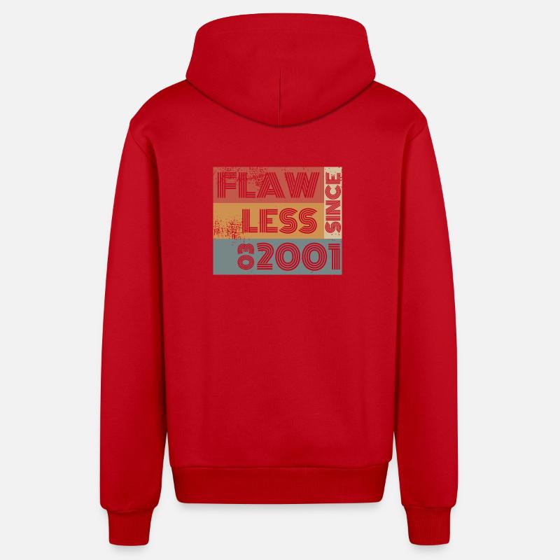 25e anniversaire Parfait depuis 03/2001 - Veste à capuche bio décontractée fabriquée en UE - rouge