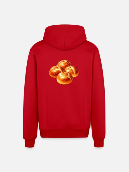 Roll - Organic Relaxed Hooded Jacket Made in EU - red