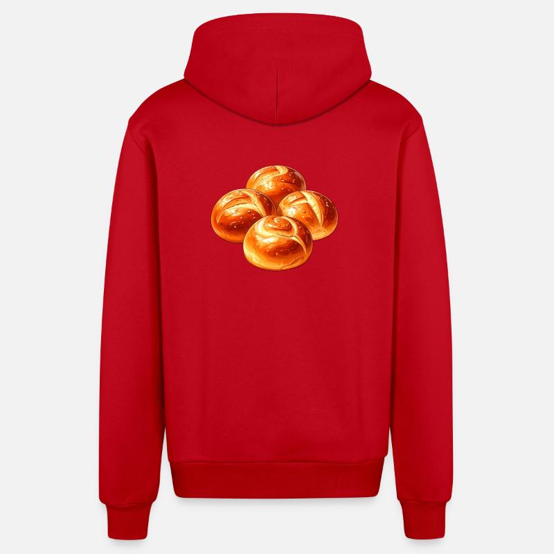 Brötchen - Organic Relaxed Kapuzenjacke Made in EU - Rot