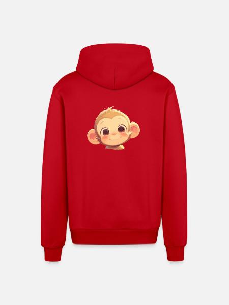 Macaque Macaque - Organic Relaxed Hooded Jacket Made in EU - red