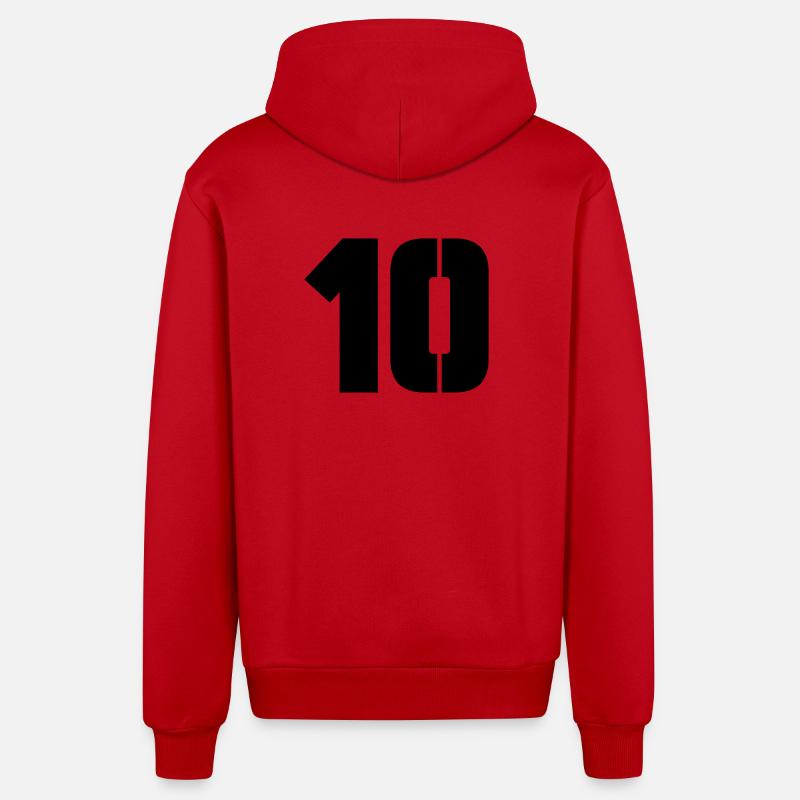 10 - Veste à capuche bio décontractée fabriquée en UE - rouge