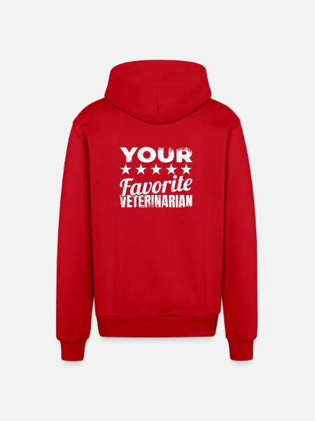 Veterinary saying - Organic Relaxed Hooded Jacket Made in EU - red