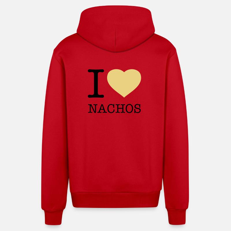 I LOVE NACHOS - Veste à capuche bio décontractée fabriquée en UE - rouge