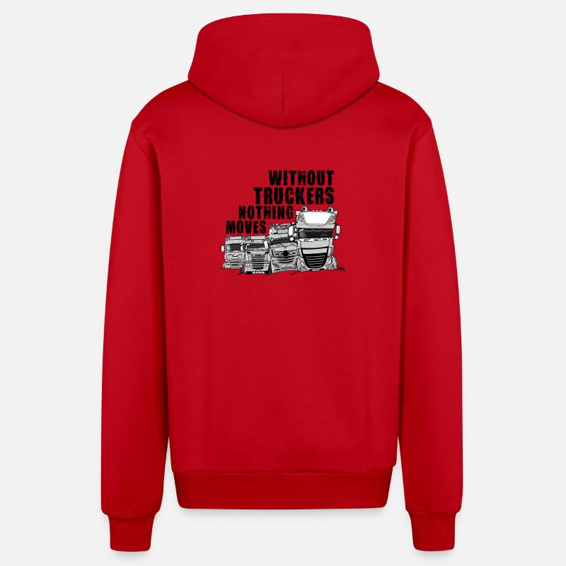 0911 sans camionneurs rien ne bouge - Veste à capuche bio décontractée fabriquée en UE - rouge
