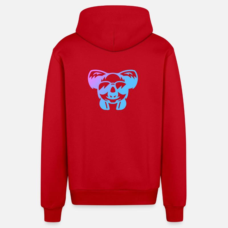 Koala Koalabär - Veste à capuche bio décontractée fabriquée en UE - rouge