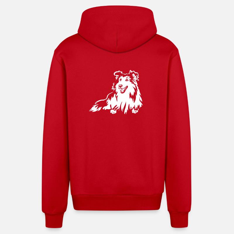 Sheltie "Black Edition" - Veste à capuche bio décontractée fabriquée en UE - rouge