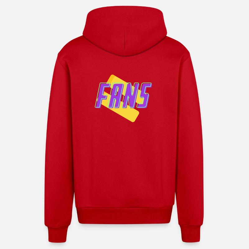 fans - Veste à capuche bio décontractée fabriquée en UE - rouge