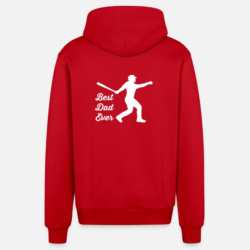 Baseball - Organic Relaxed Hooded Jacket Made in EU - red
