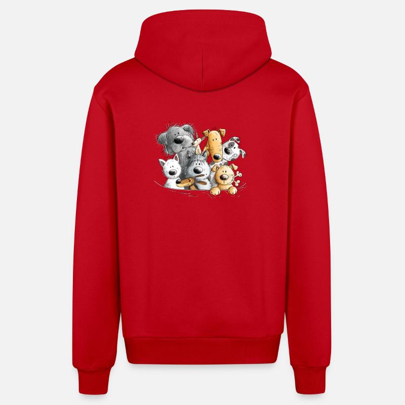 Pack chien caca de chien - Veste à capuche bio décontractée fabriquée en UE - rouge