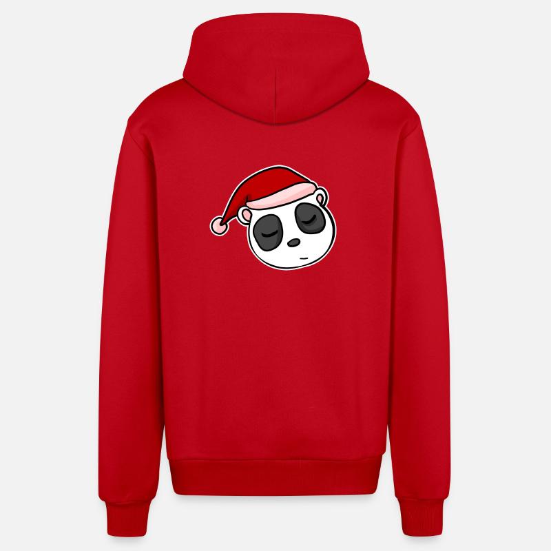 Panda Noël Noël Avent - Veste à capuche bio décontractée fabriquée en UE - rouge