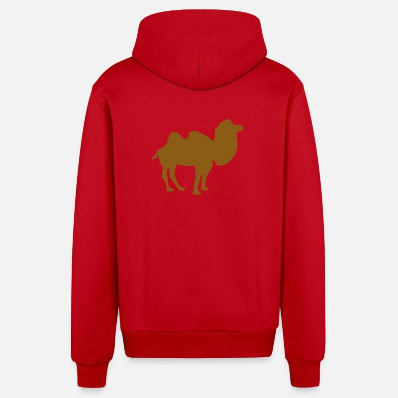 Kamel - Organic Relaxed Kapuzenjacke Made in EU - Rot