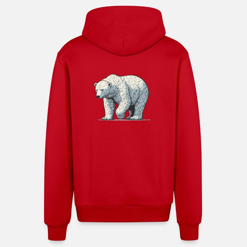 Eisbär - Organic Relaxed Kapuzenjacke Made in EU - Rot