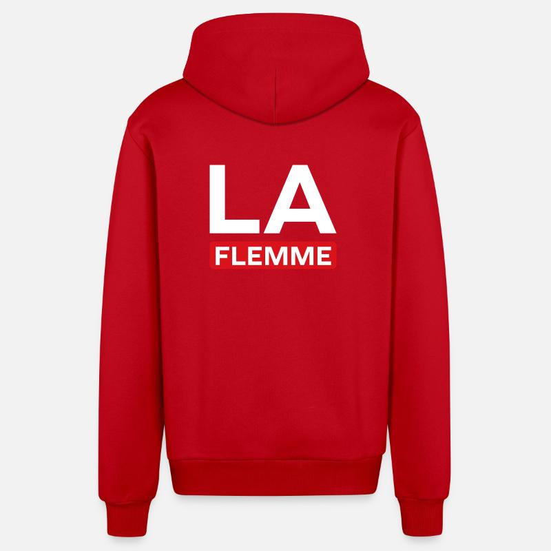 flemme - Veste à capuche bio décontractée fabriquée en UE - rouge