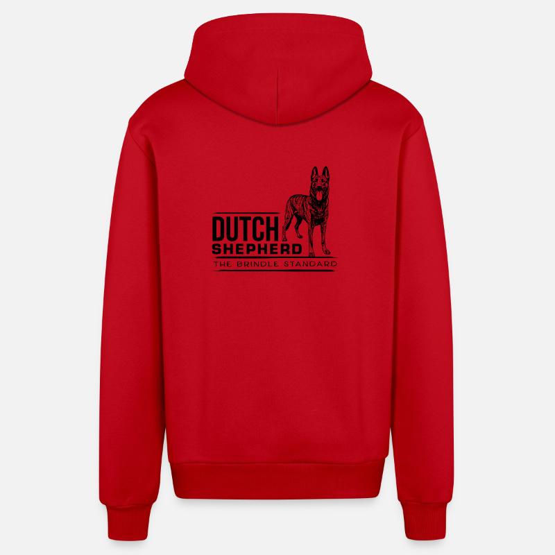 Berger hollandais - Dutchie - Veste à capuche bio décontractée fabriquée en UE - rouge