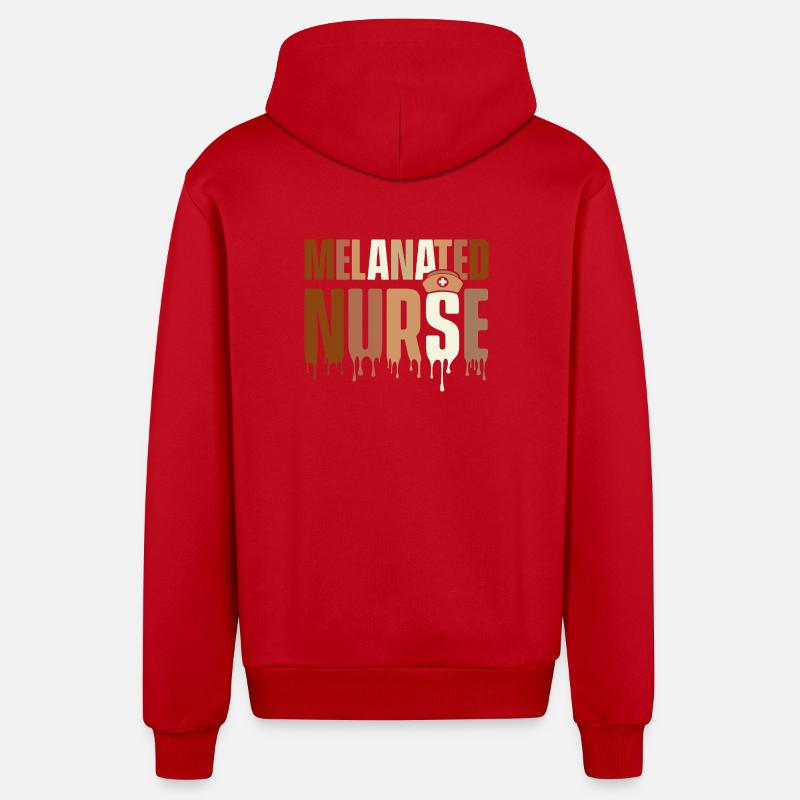 Infirmière mélanée – HBCU Melanin Pride - Veste à capuche bio décontractée fabriquée en UE - rouge