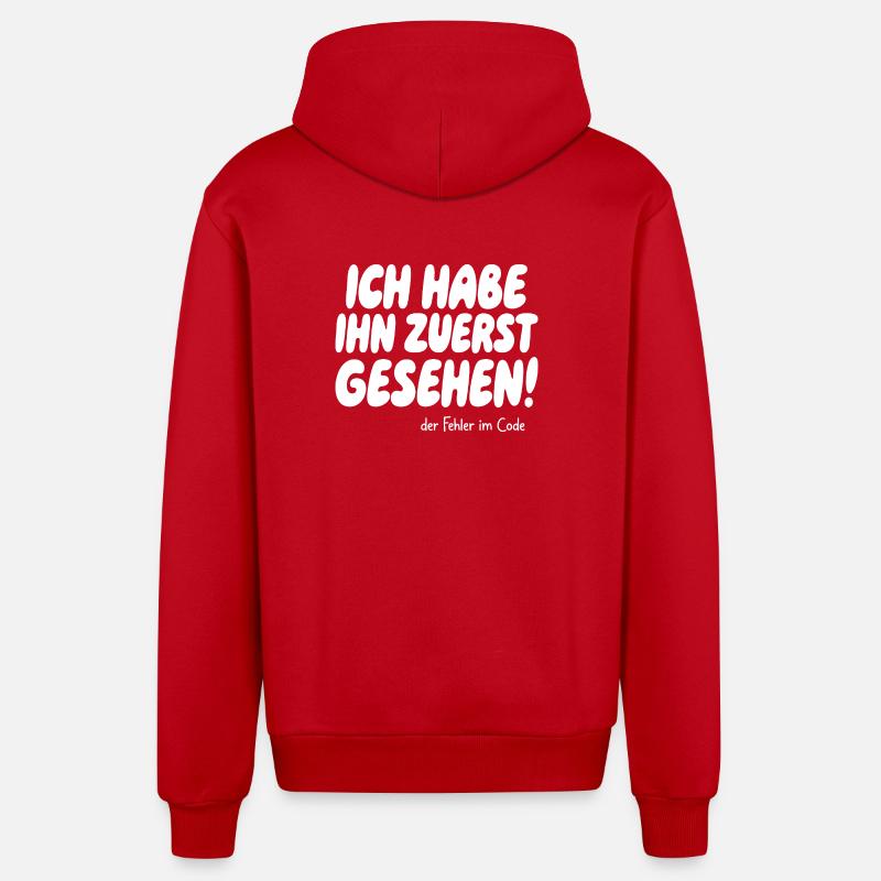 J’ai vu l’erreur en premier - Veste à capuche bio décontractée fabriquée en UE - rouge