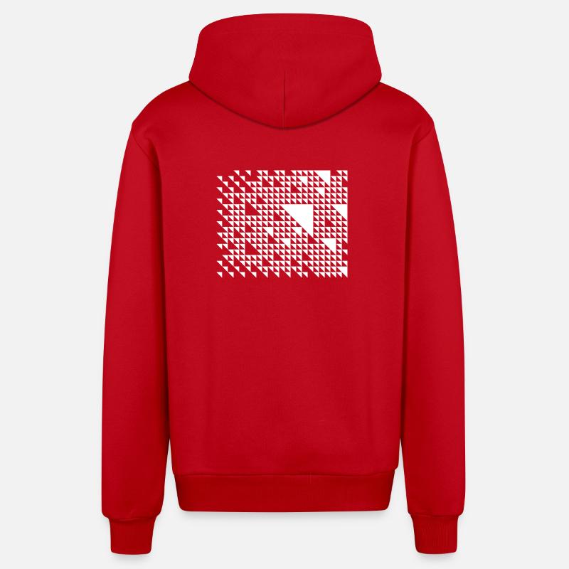 Grille de mosaïque triangulaire - Veste à capuche bio décontractée fabriquée en UE - rouge