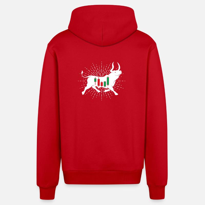 Aktien Bulle - Organic Relaxed Kapuzenjacke Made in EU - Rot