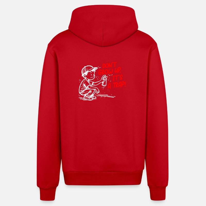 Es ist ein Trick - Organic Relaxed Kapuzenjacke Made in EU - Rot