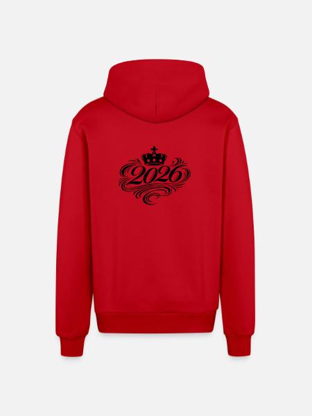 2026 Edel - Organic Relaxed Kapuzenjacke Made in EU - Rot
