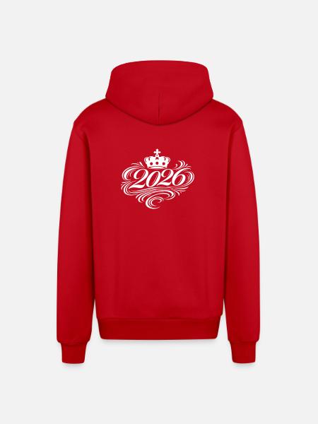2026 Noble - Organic Relaxed Hooded Jacket Made in EU - red