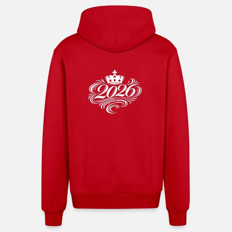 2026 Edel - Organic Relaxed Kapuzenjacke Made in EU - Rot