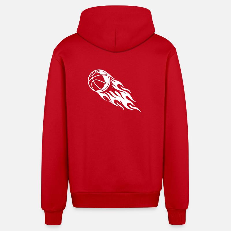Basketball Feuer - Organic Relaxed Kapuzenjacke Made in EU - Rot