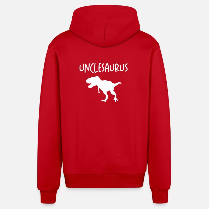 Oncle T-Rex - Veste à capuche bio décontractée fabriquée en UE - rouge