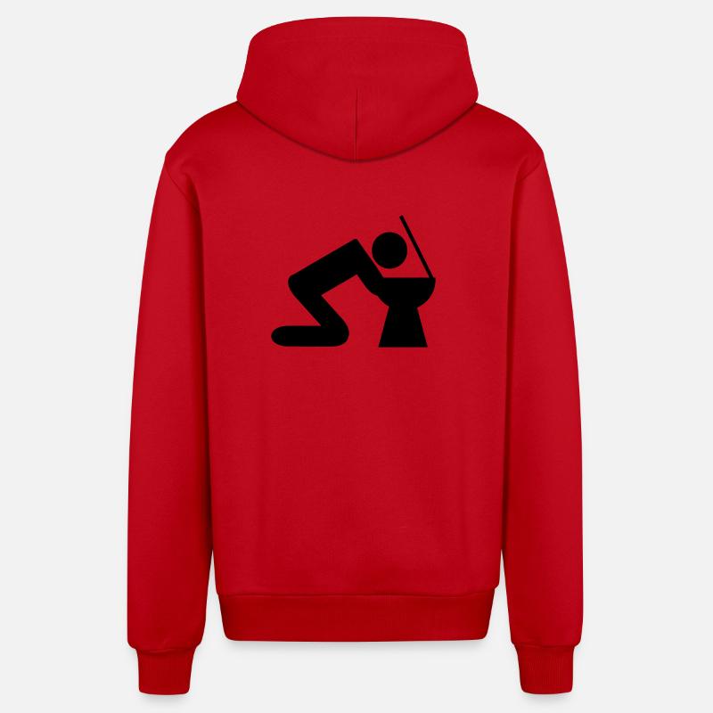 hand over - Organic Relaxed Hooded Jacket Made in EU - red