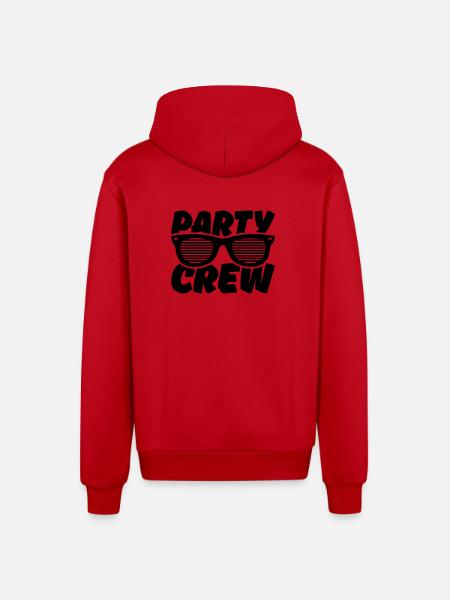 party crew - Organic Relaxed Kapuzenjacke Made in EU - Rot