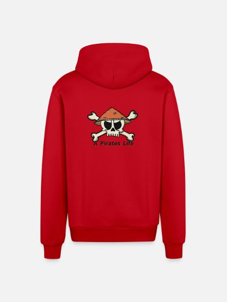 A Pirates Life logo - Organic Relaxed Kapuzenjacke Made in EU - Rot