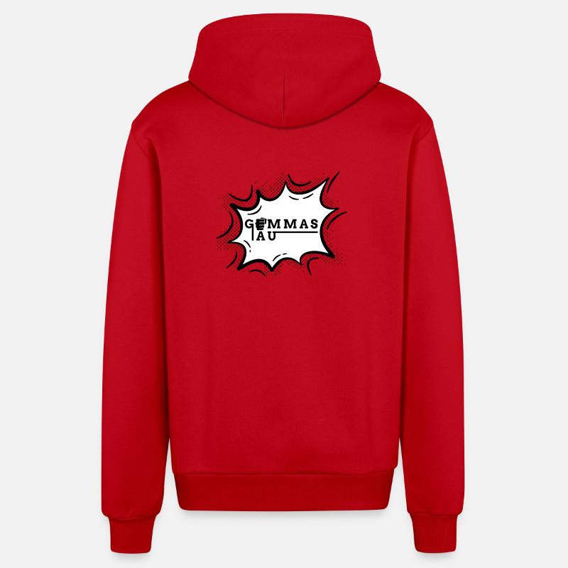 Gemmas au - on s’y attaque - Veste à capuche bio décontractée fabriquée en UE - rouge