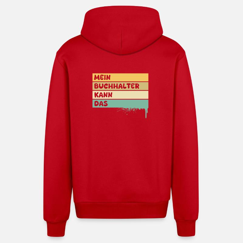 Profession : Comptable - Veste à capuche bio décontractée fabriquée en UE - rouge