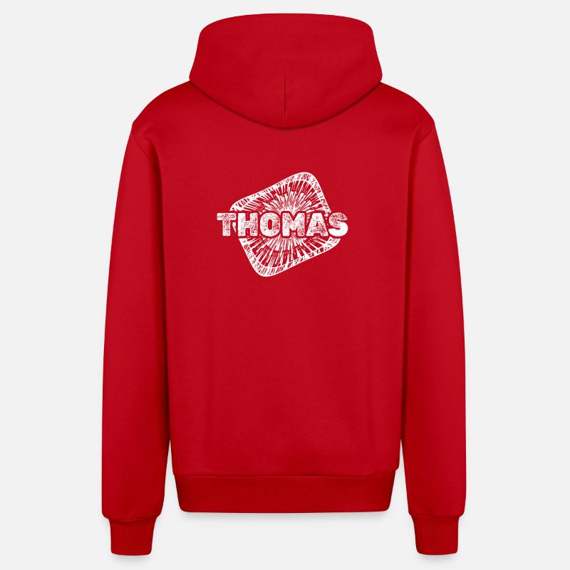 Naissance Thomas - Veste à capuche bio décontractée fabriquée en UE - rouge