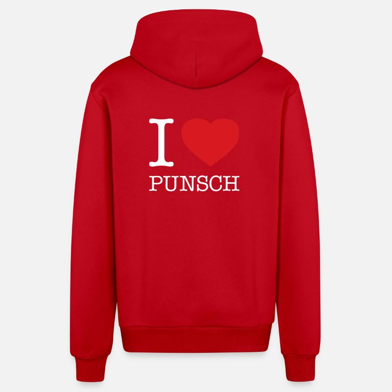 J’adore le punch - Veste à capuche bio décontractée fabriquée en UE - rouge