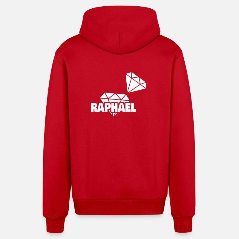 Raphael - Veste à capuche bio décontractée fabriquée en UE - rouge